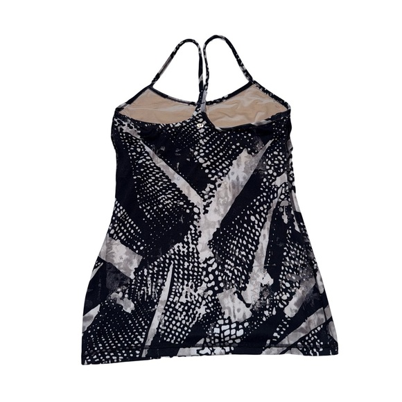 Lululemon Power Y Tank Luon Static Mist White Black Size 6 - Picture 3 of 7